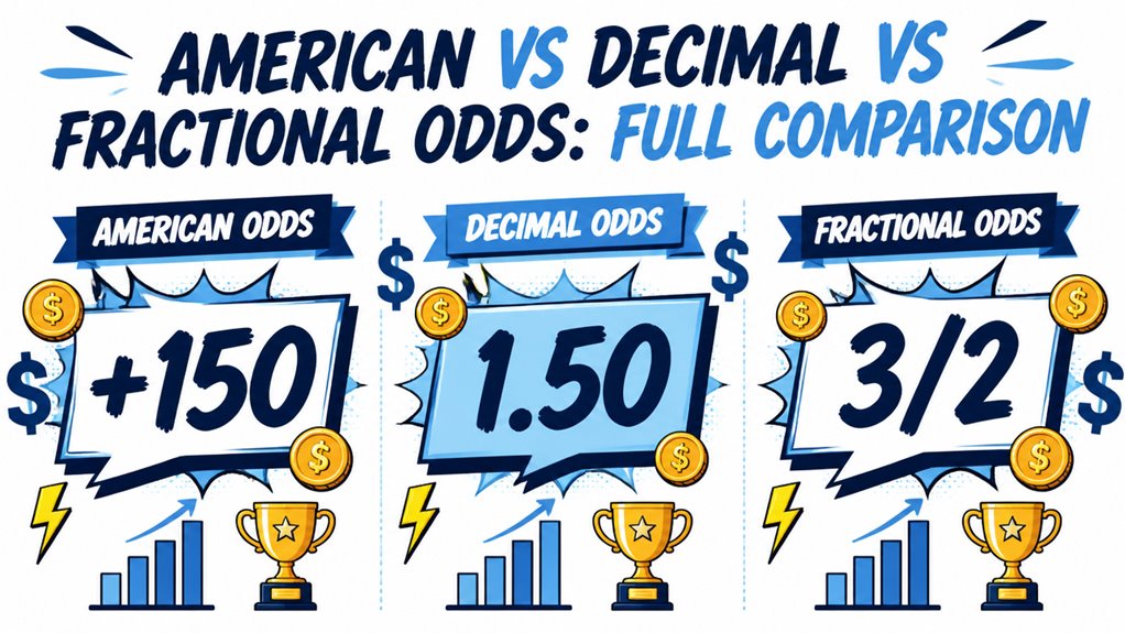 American vs Decimal vs Fractional Odds: Full Comparison